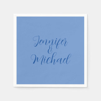 Serviette En Papier Calligraphie Bleue Classique mariage