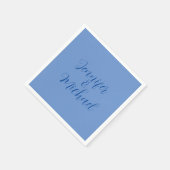 Serviette En Papier Calligraphie Bleue Classique mariage (Coin)