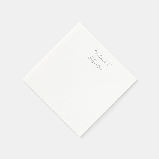 Serviette En Papier Calligraphie classique élégant simple (Coin)