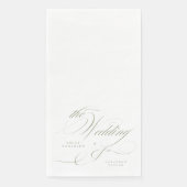 Serviette En Papier Calligraphie classique élégante Sage Mariage vert (Devant)