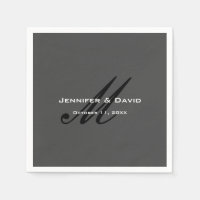 Calligraphie classique Monogramme Mariage gris