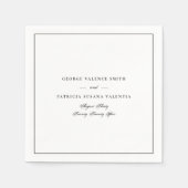 Serviette En Papier Calligraphie classique noire et blanche Mariage en (Devant)