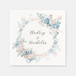 Serviette En Papier Calligraphie classique romantique Mariage floral