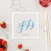 Serviette En Papier Calligraphie classique tendance monogramme (En situation)