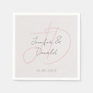 Serviette En Papier Calligraphie classique tendance monogramme