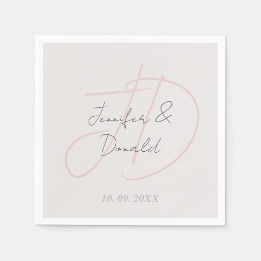 Serviette En Papier Calligraphie classique tendance monogramme (Devant)