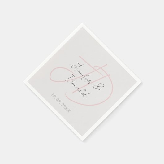 Serviette En Papier Calligraphie classique tendance monogramme (Coin)