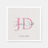 Serviette En Papier Calligraphie classique tendance monogramme (Devant)