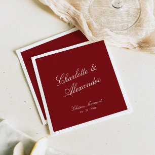 Serviette En Papier Calligraphie Classique Vieille Fortune Rouge Foncé