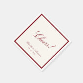 Serviette En Papier Calligraphie classique Vieux argent Mariage rouge  (Coin)