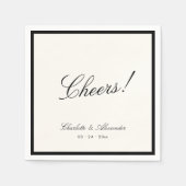 Serviette En Papier Calligraphie classique Vieux Mariage d'argent (Devant)