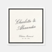Serviette En Papier Calligraphie classique Vieux Mariage d'argent (Devant)