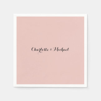 Serviette En Papier Calligraphie de mariage Élégante Rose Gold Nom sim