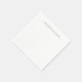 Serviette En Papier Calligraphie de nom chic simple uni noir blanc (Coin)