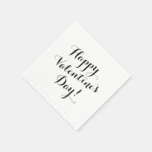 Serviette En Papier calligraphie de script noir Heureuse Sainte-Valent (Coin)