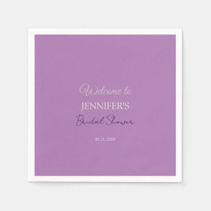 Serviette En Papier Calligraphie Elegant Lavender Fête des mariées de