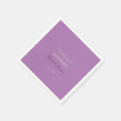 Serviette En Papier Calligraphie Elegant Lavender Fête des mariées de (Coin)