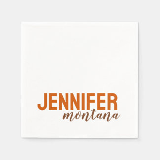 Serviette En Papier Calligraphie Elegant Plain Ajouter son propre nom
