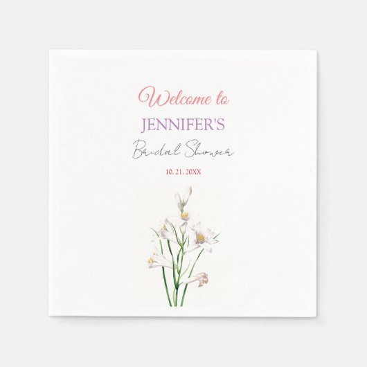 Serviette En Papier Calligraphie Élégante Fête des mariées d'accueil f (Devant)