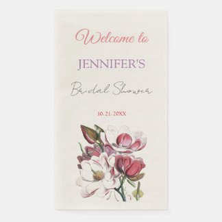 Serviette En Papier Calligraphie Élégante Florale Bienvenue Enterremen