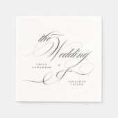 Serviette En Papier Calligraphie élégante formelle Mariage de Cravate  (Devant)