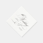 Serviette En Papier Calligraphie élégante formelle Mariage de Cravate  (Coin)