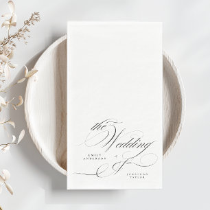 Serviette En Papier Calligraphie élégante formelle Mariage de Cravate