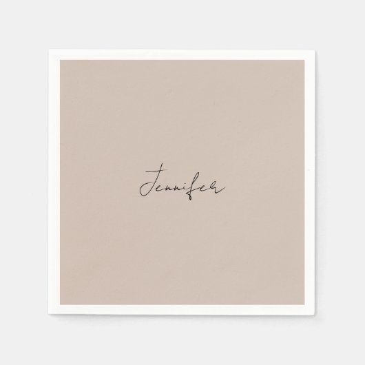 Serviette En Papier Calligraphie Élégante Plaque Simple Nom Café Mug (Devant)