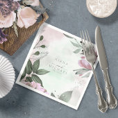 Serviette En Papier Calligraphie Floral Mariage Mauve ID771