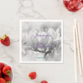 Serviette En Papier Calligraphie florale classique mariage (En situation)