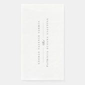 Serviette En Papier Calligraphie formelle Mariage élégant (Devant)