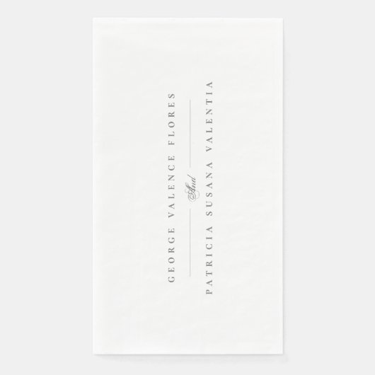 Serviette En Papier Calligraphie formelle Mariage élégant (Devant)