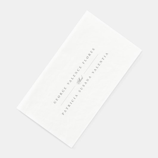 Serviette En Papier Calligraphie formelle Mariage élégant (Coin)