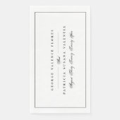 Serviette En Papier Calligraphie Formelle Noire & Blanc Élégante encad (Devant)