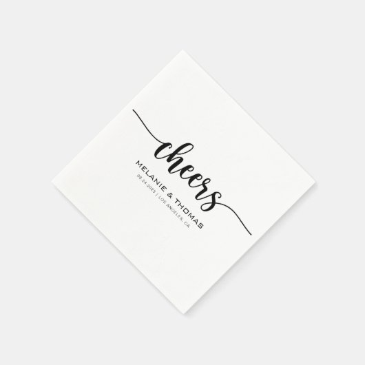 Serviette En Papier Calligraphie formelle simple Mariage (Coin)