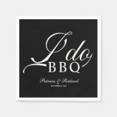 Serviette En Papier Calligraphie I Do BBQ Engagement Party Noir (Devant)