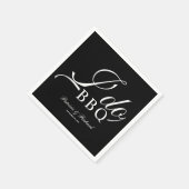 Serviette En Papier Calligraphie I Do BBQ Engagement Party Noir (Coin)