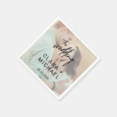 Serviette En Papier Calligraphie lunaire | Mariage photo défraîchi (Coin)