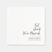 Serviette En Papier Calligraphie Manger Boire Nous sommes mariés Maria (Devant)