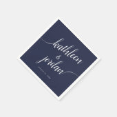 Serviette En Papier Calligraphie manuscrite de mariée et de chambre ma (Coin)