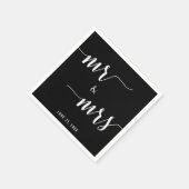 Serviette En Papier Calligraphie Mariage noir serviettes (Coin)