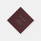 Serviette En Papier Calligraphie Marron Élégante (Coin)