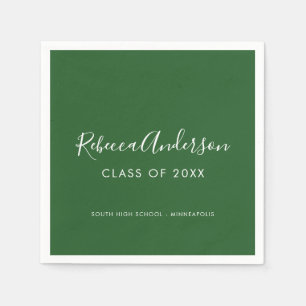 Serviette En Papier Calligraphie minimale moderne - Vert foncé Graduat