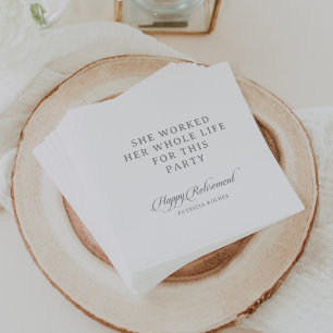 Serviette En Papier Calligraphie minimaliste chic classique pour la re