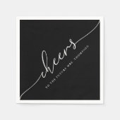 Serviette En Papier Calligraphie minimaliste moderne "Cheval" Mariage (Devant)