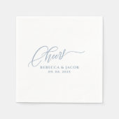 Serviette En Papier Calligraphie minimaliste moderne Dusty Blue (Devant)
