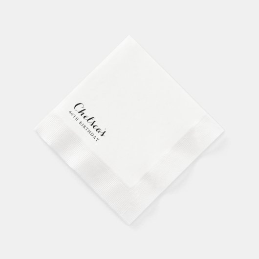 Serviette En Papier Calligraphie moderne 60e fête d'anniversaire (Coin)