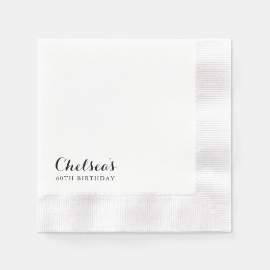 Serviette En Papier Calligraphie moderne 60e fête d'anniversaire (Devant)