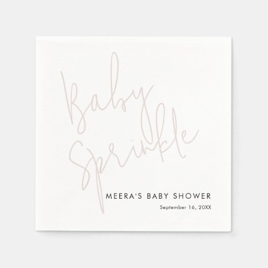Serviette En Papier Calligraphie moderne Dusty rose Baby Sprinky (Devant)