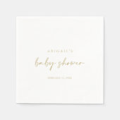 Serviette En Papier Calligraphie Moderne Elegant Baby shower Or (Devant)